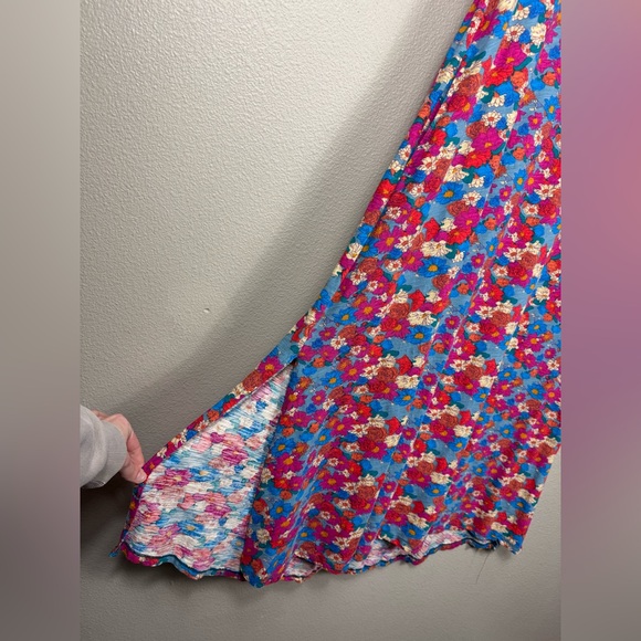 Natural Life Hangout 100% Cotton Boho Midi‎ Dress Pink Floral Size S Sundress - Picture 5 of 10